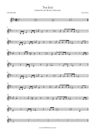 Earl Grant The End score for Clarinet (Bb)