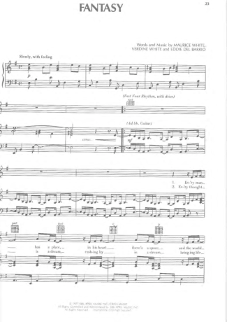 Earth Wind And Fire  score for Piano
