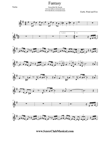Earth Wind And Fire  score for Violin