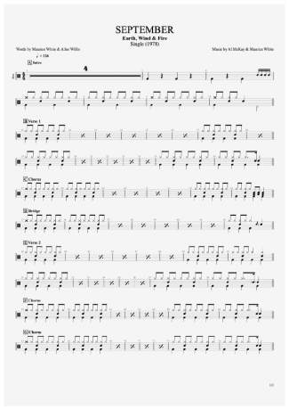 Earth Wind And Fire  score for Drums
