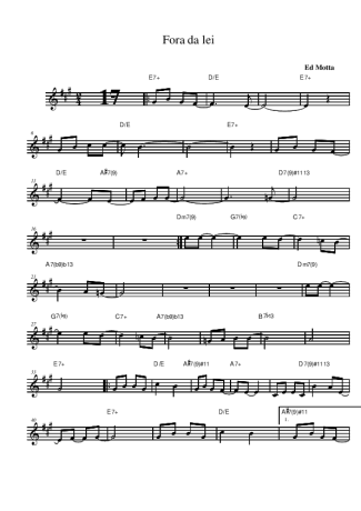 Ed Motta Ed Motta - Fora da Lei score for Alto Saxophone