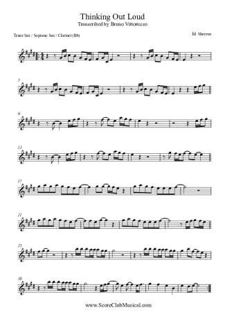 Ed Sheeran  score for Tenor Saxophone Soprano (Bb)