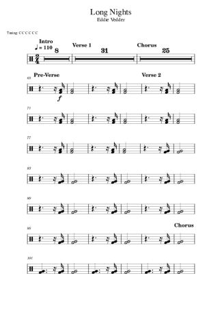 Score for Drums