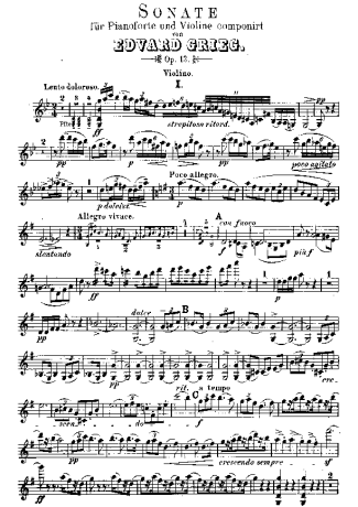 Edvard Grieg  score for Violin