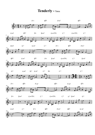Ella Fitzgerald Tenderly score for Clarinet (Bb)