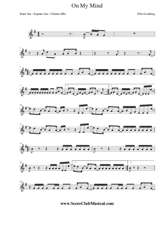Ellie Goulding   score for Tenor Saxophone Soprano (Bb)