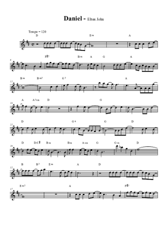 Elton John Daniel score for Clarinet (Bb)