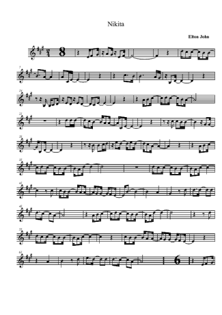 Elton John Nikita score for Tenor Saxophone Soprano (Bb)