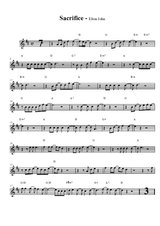 Elton John  score for Tenor Saxophone Soprano (Bb)