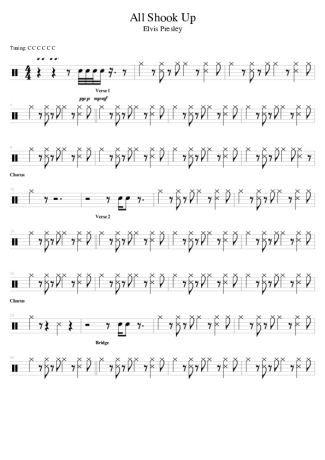 Elvis Presley All Shook Up score for Drums