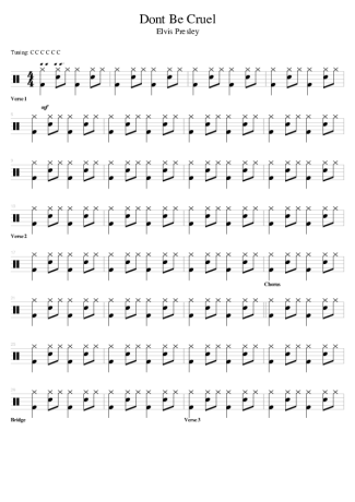 Elvis Presley  score for Drums