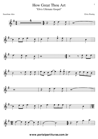 Elvis Presley How Great Thou Art score for Alto Saxophone
