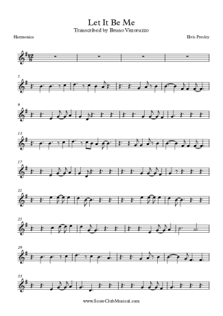Elvis Presley Let It Be Me score for Harmonica