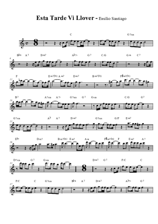 Emílio Santiago Esta Tarde Vi Llover score for Tenor Saxophone Soprano (Bb)