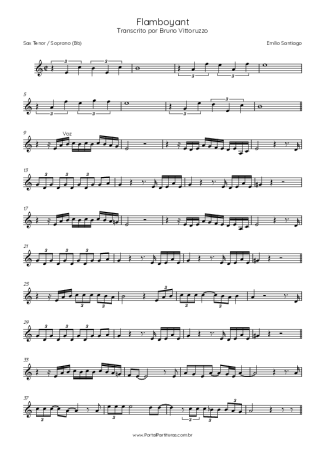 Emílio Santiago  score for Tenor Saxophone Soprano (Bb)