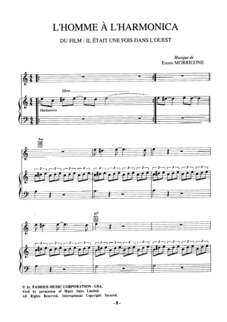 Ennio Morricone L Homme À L Hamonica score for Piano
