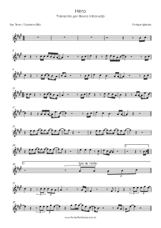 Enrique Iglesias  score for Tenor Saxophone Soprano (Bb)
