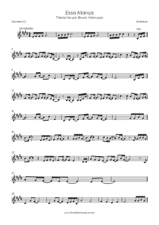 Entretons  score for Clarinet (C)