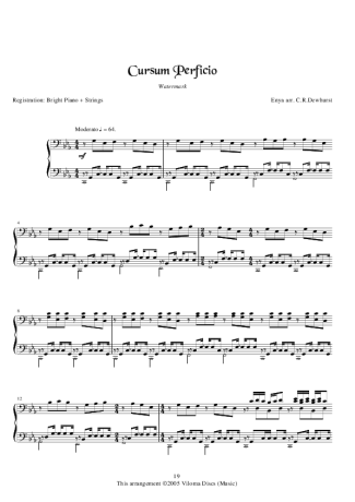 Enya Cursum Perficio score for Piano