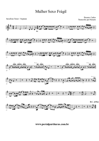 Erasmo Carlos  score for Tenor Saxophone Soprano (Bb)