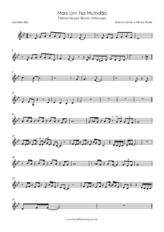 Erasmo Carlos e Marisa Monte  score for Clarinet (Bb)