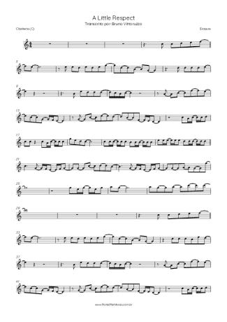 Erasure A Little Respect score for Clarinet (C)