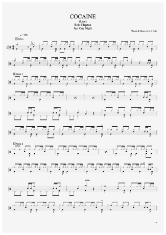 Eric Clapton  score for Drums