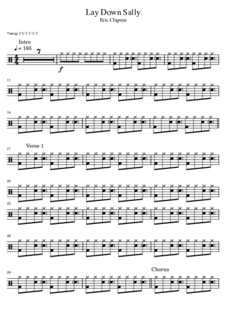 Eric Clapton  score for Drums