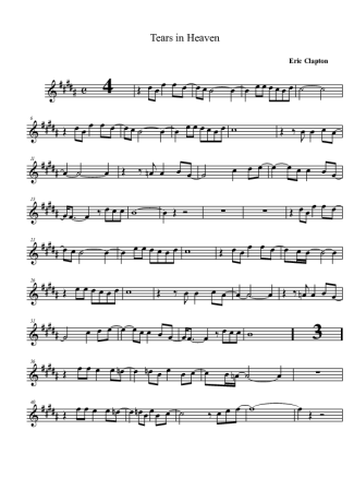 Eric Clapton - Tears In Heaven (Barbershop Quartet) Sheet music for Tenor,  Bass voice, Baritone (Men's Choir)