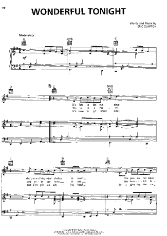 Eric Clapton  score for Piano