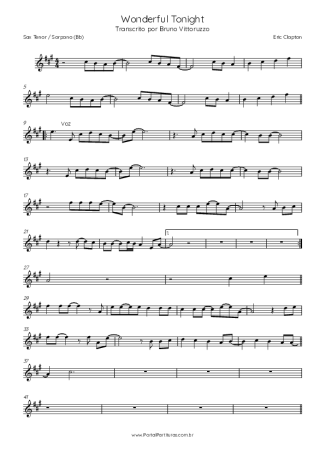 Eric Clapton  score for Tenor Saxophone Soprano (Bb)
