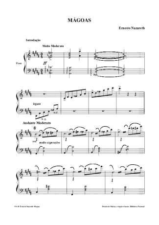 Ernesto Nazareth Mágoas score for Piano