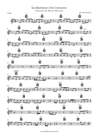 Eros Ramazzotti Se Bastasse Una Canzone score for Acoustic Guitar