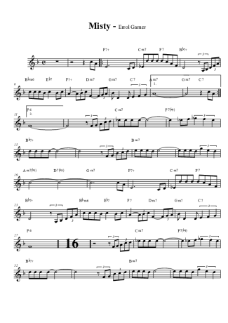 Errol Garner Misty score for Clarinet (Bb)