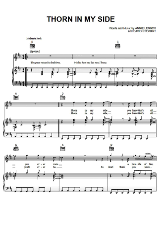Eurythmics  score for Piano