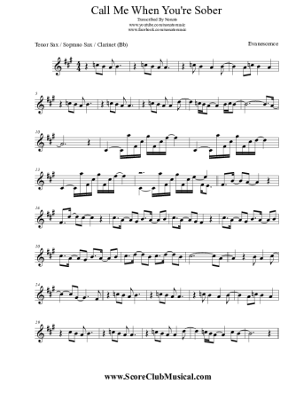 Evanescence  score for Clarinet (Bb)