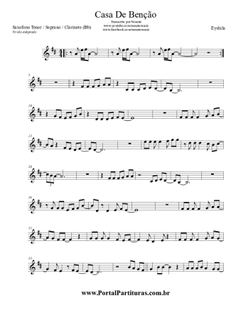 Eyshila Casa De Benção score for Clarinet (Bb)