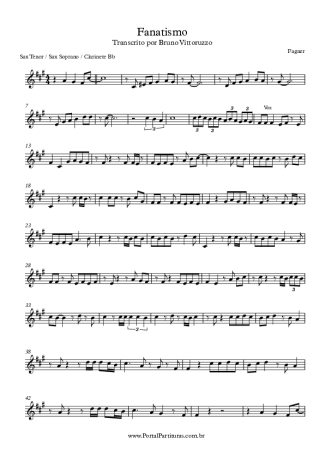 Fagner Fanatismo score for Clarinet (Bb)