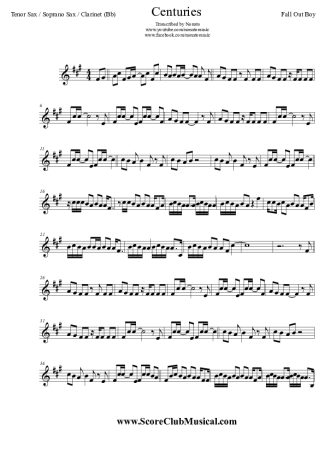 Fall Out Boy Centuries score for Clarinet (Bb)