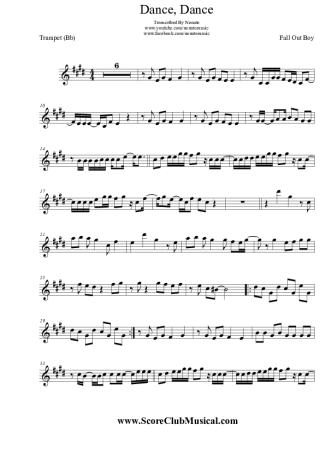 Fall Out Boy Dance, Dance score for Trumpet