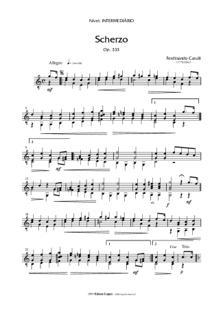 Ferdinando Carulli Scherzo Op. 333 score for Acoustic Guitar