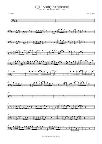 Fhop Music Tu És + Águas Purificadoras score for Trombone