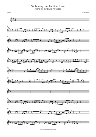 Fhop Music Tu És + Águas Purificadoras score for Violin