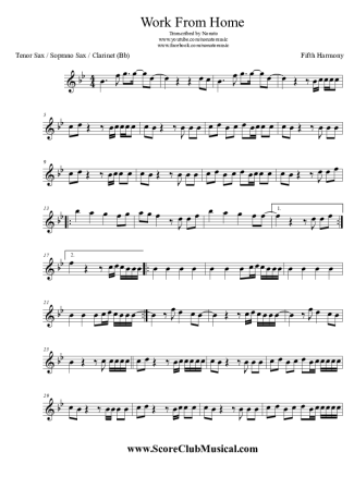 Fifth Harmony  score for Tenor Saxophone Soprano (Bb)