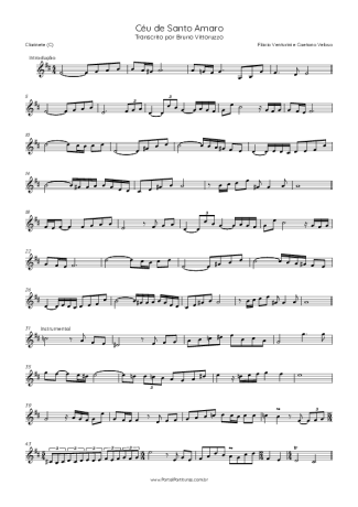 Flavio Venturine Céu De Santo Amaro (feat.  Caetano Veloso) score for Clarinet (C)