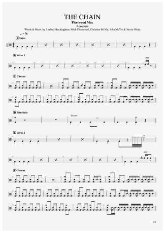 Fleetwood Mac The Chain score for Drums