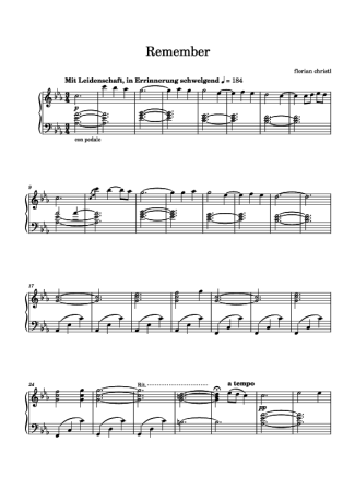 Florian Christl Remember score for Piano