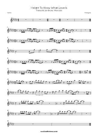 Foreigner  score for Violin