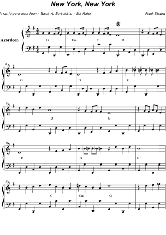 Frank Sinatra  score for Accordion