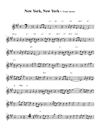 Frank Sinatra New York, New York score for Tenor Saxophone Soprano (Bb)